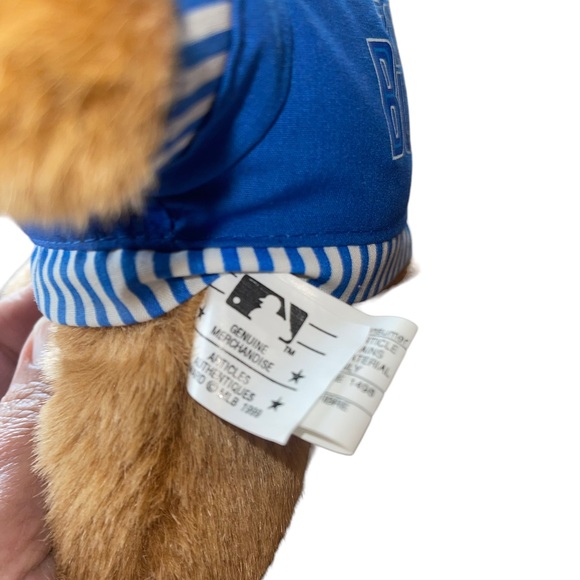 Vintage MLB Toronto Blue Jays 1999 13" Teddy Bear w/ Leather Cap RARE HTF. - Picture 5 of 10